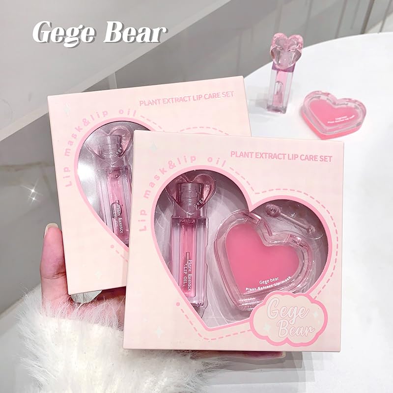 Gege Bear Plant Extract Lip Oil & Mask Combo