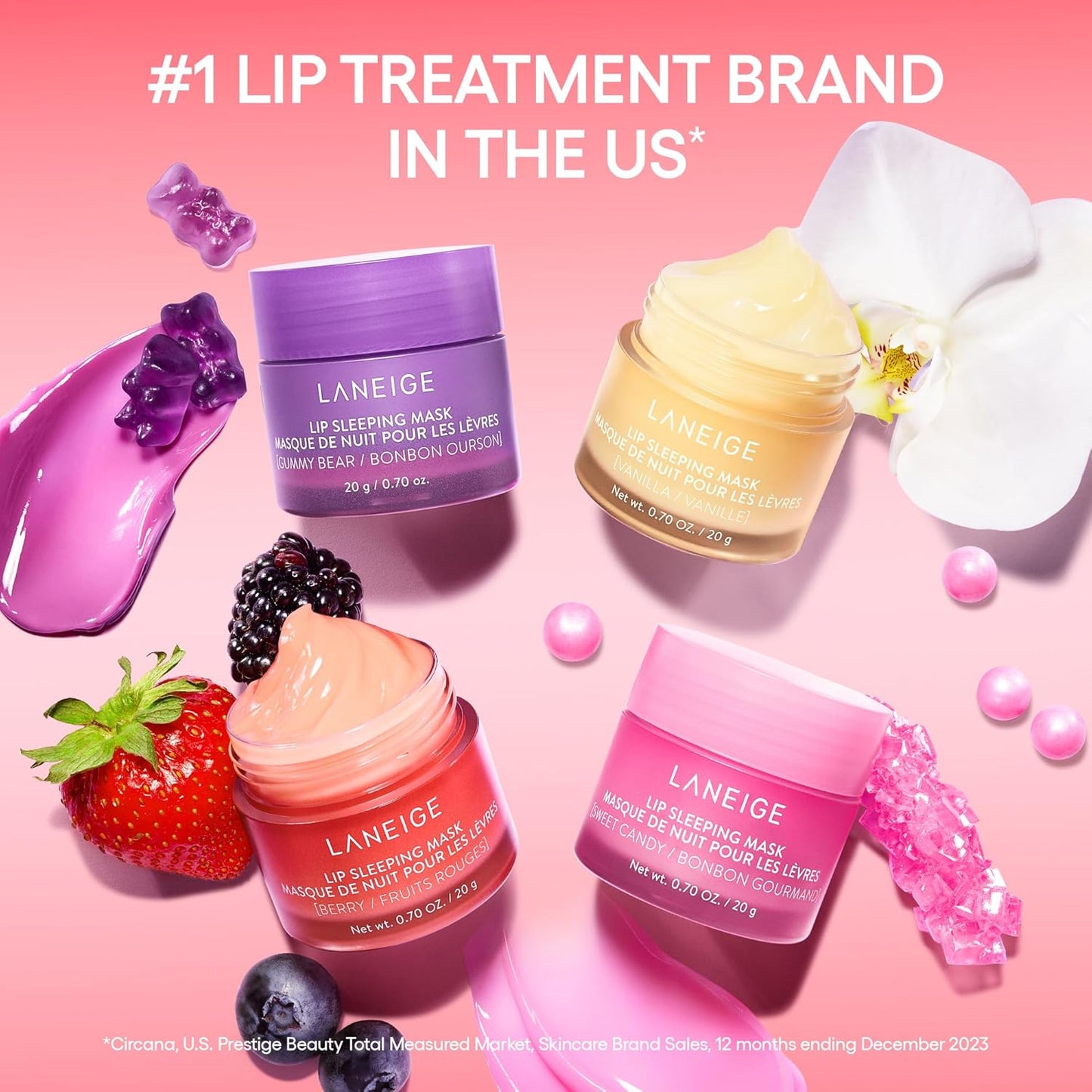 LANEIGE Set Of 5 Midnight Minis Lip Sleeping Mask For Soft & Hydrated Lips