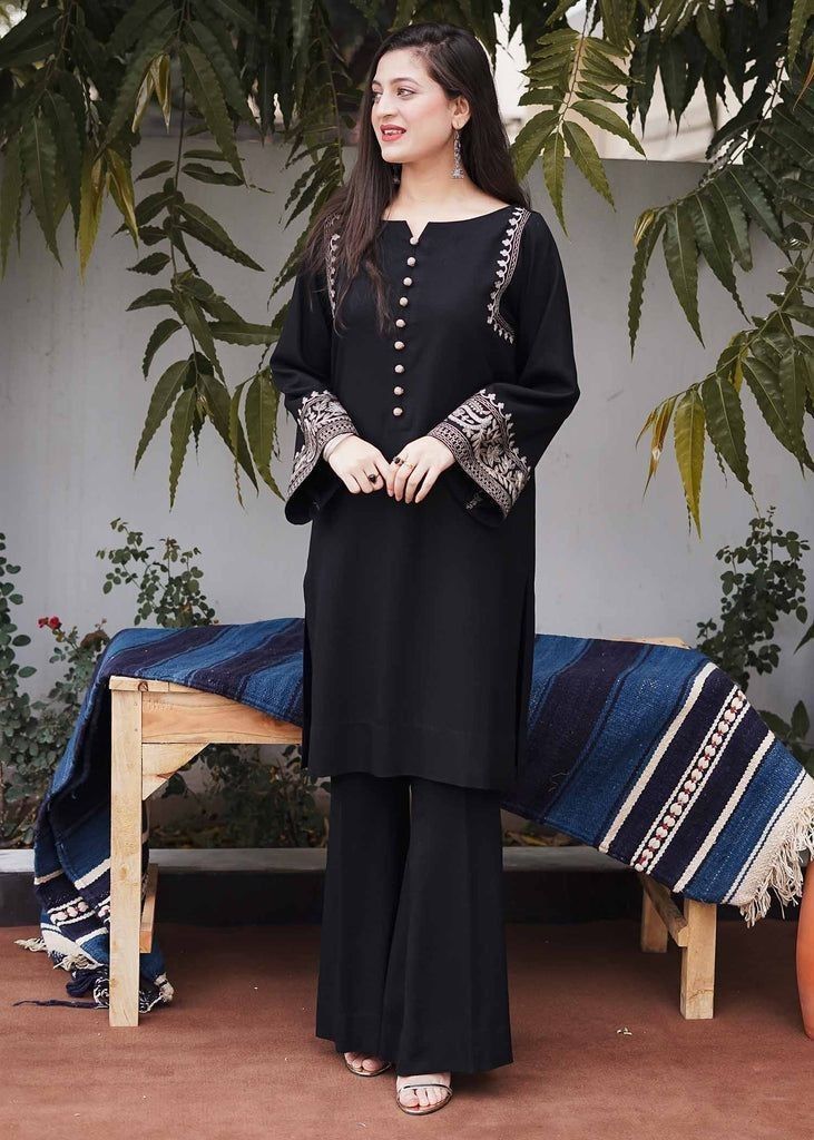 Black Shell Cotton Coord Set