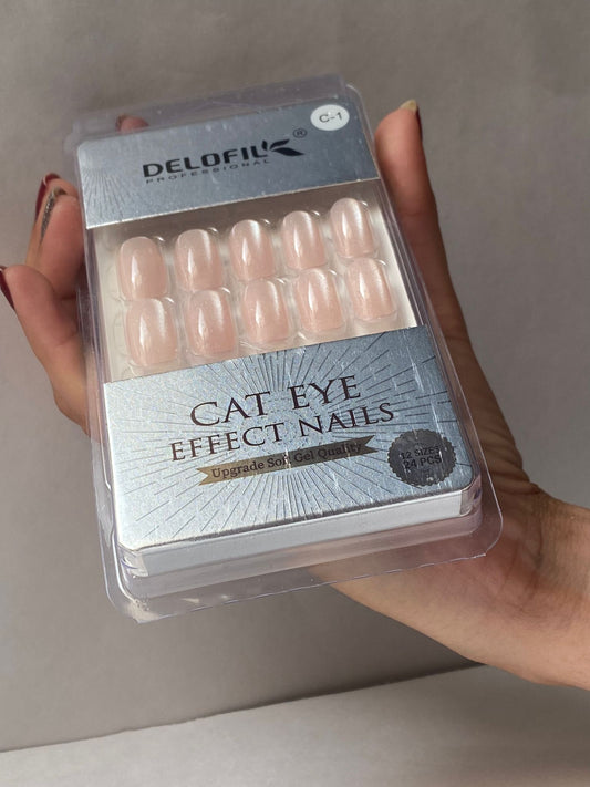 Delofil Cat Eye Artificial Nails 24 PC, C-1