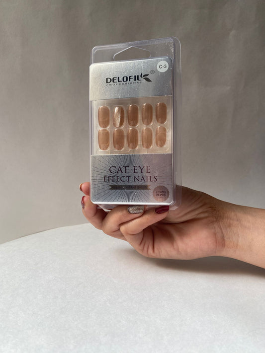 Delofil Cat Eye Artificial Nails 24 PC, C-3