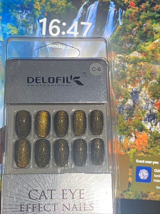 Delofil Cat Eye Artificial Nails 24 PC, C-6