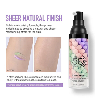 Sadoer Tricolor Primer SPF 50 PA+++ Sunscreen Concealer Cream