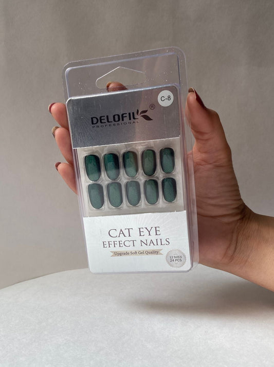 Delofil Cat Eye Artificial Nails 24 PC, C-8