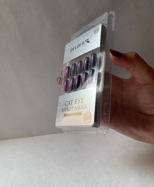 Delofil Cat Eye Artificial Nails 24 PC, C-11