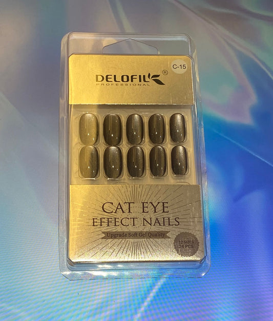 Delofil Cat Eye Artificial Nails 24 PC, C-15