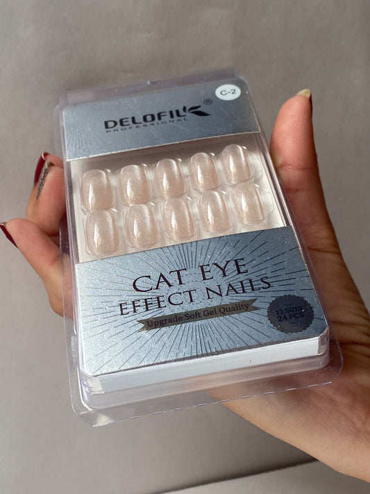 Delofil Cat Eye Artificial Nails 24 PC, C-2