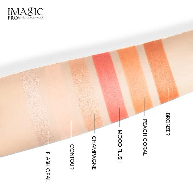 Imagic Professional 6 Color Highlight & Blush & Contour Palette