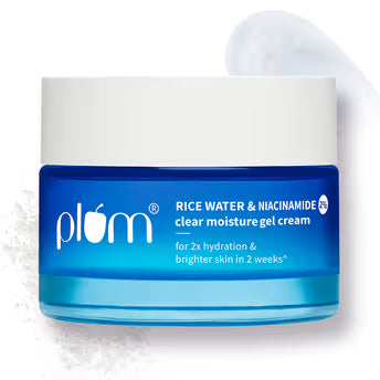 Plum 2% Niacinamide And Rice Water Moisturiser - Lightweight Gel Cream For Oil-Free Hydration