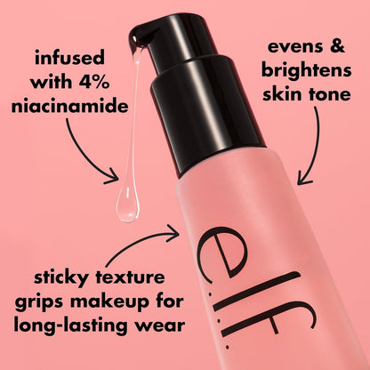 e.l.f. Power Grip Primer + 4% Niacinamide, Gel-Based & Hydrating Face Primer, Evens Skin & Brightens, Grips Makeup, Vegan & Cruelty-Free