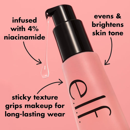 e.l.f. Power Grip Primer + 4% Niacinamide, Gel-Based & Hydrating Face Primer, Evens Skin & Brightens, Grips Makeup, Vegan & Cruelty-Free