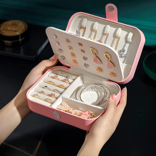 Premium Portable Faux Leather Jewelry Organizer