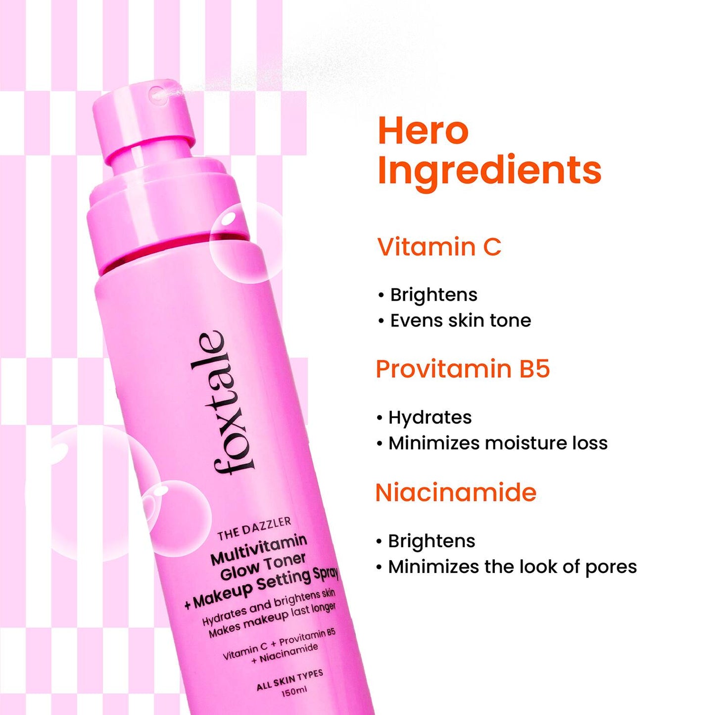 Foxtale The Dazzler Multivitamin Glow Toner + Makeup Setting Spray (150 ml)