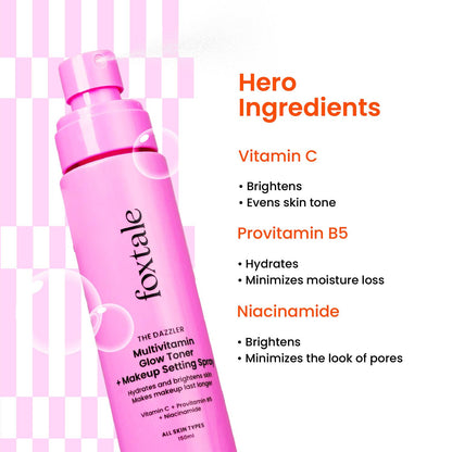 Foxtale The Dazzler Multivitamin Glow Toner + Makeup Setting Spray (150 ml)