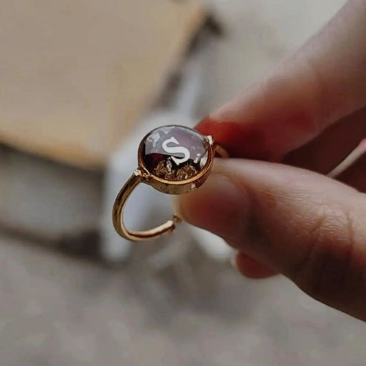 Resin Ring with Alphabet