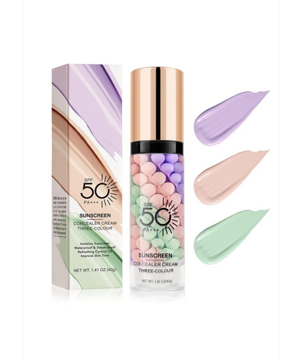 Sadoer Tricolor Primer SPF 50 PA+++ Sunscreen Concealer Cream