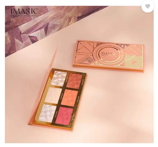 Imagic Professional 6 Color Highlight & Blush & Contour Palette