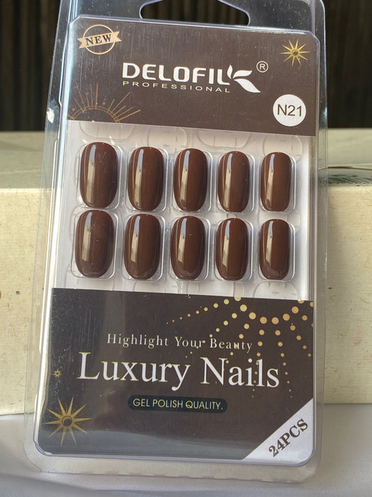 DELOFIL BLUE ARTIFICIAL NAILS 24PC