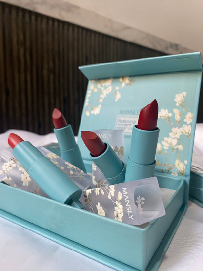 MANSLY 4 in 1 Lipstick Set Long-lasting Velvet Matte Lipstick