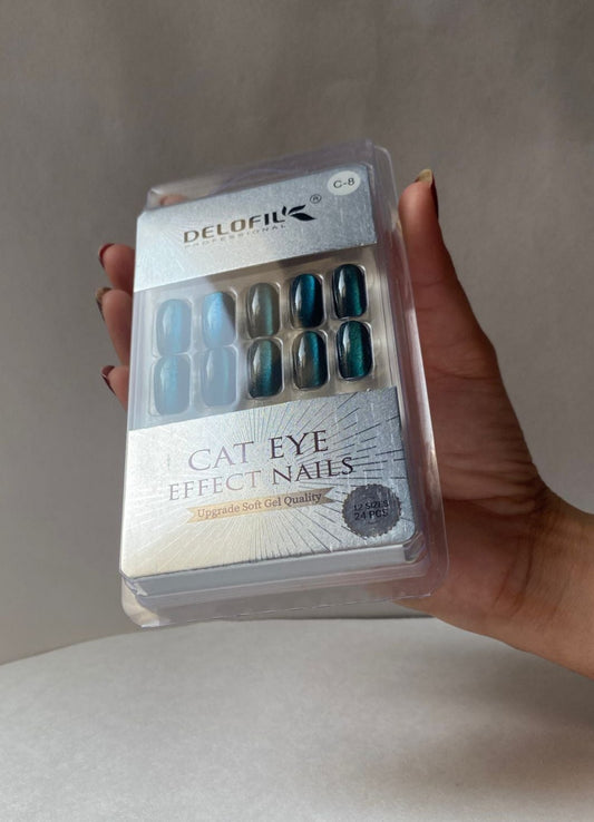 Delofil Cat Eye Artificial Nails 24 PC, C-8