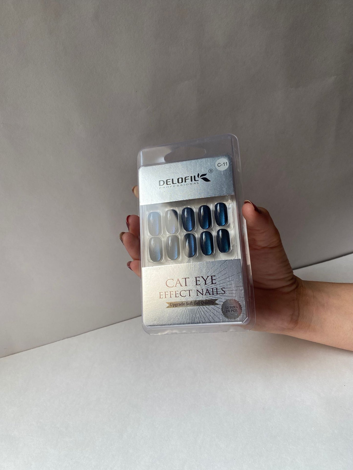 Delofil Cat Eye Artificial Nails 24 PC, C-11