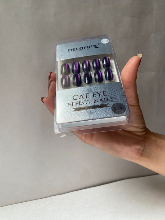 Delofil Cat Eye Artificial Nails 24 PC, C-11
