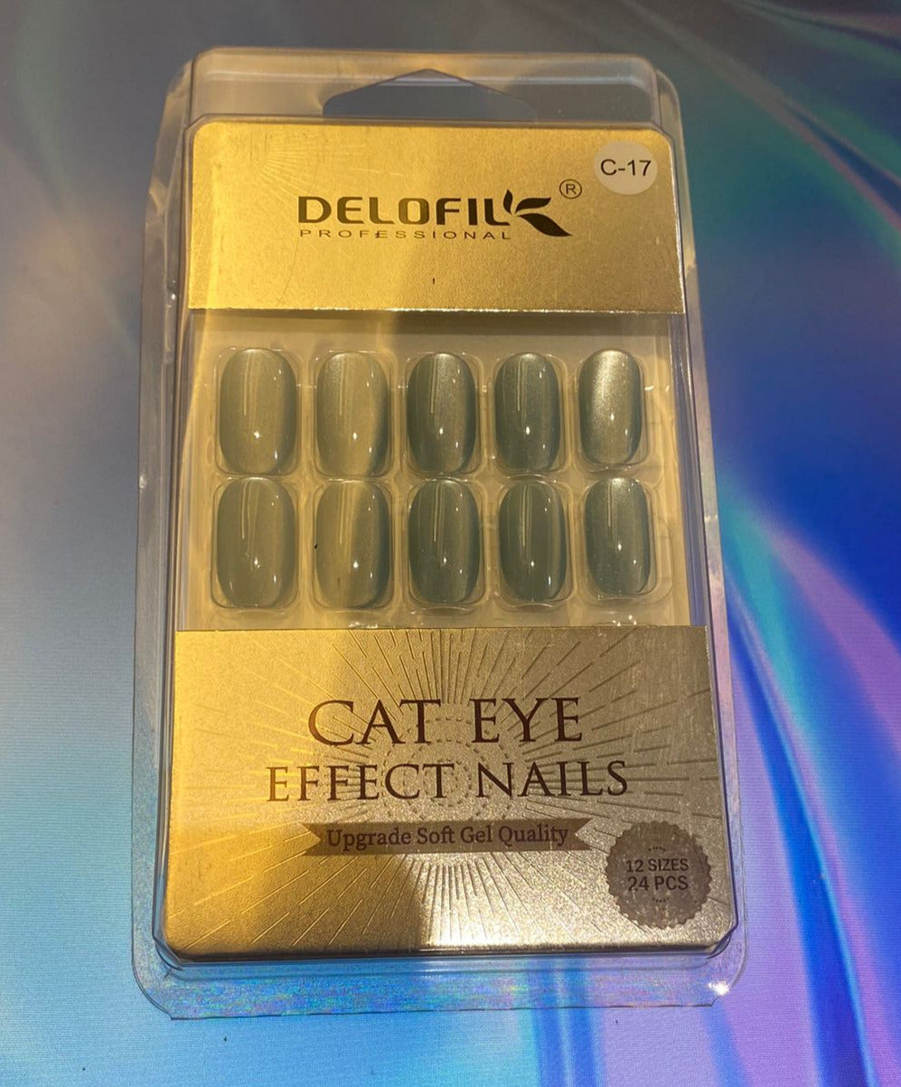 Delofil Cat Eye Artificial Nails 24 PC, C-17