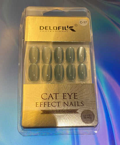 Delofil Cat Eye Artificial Nails 24 PC, C-17