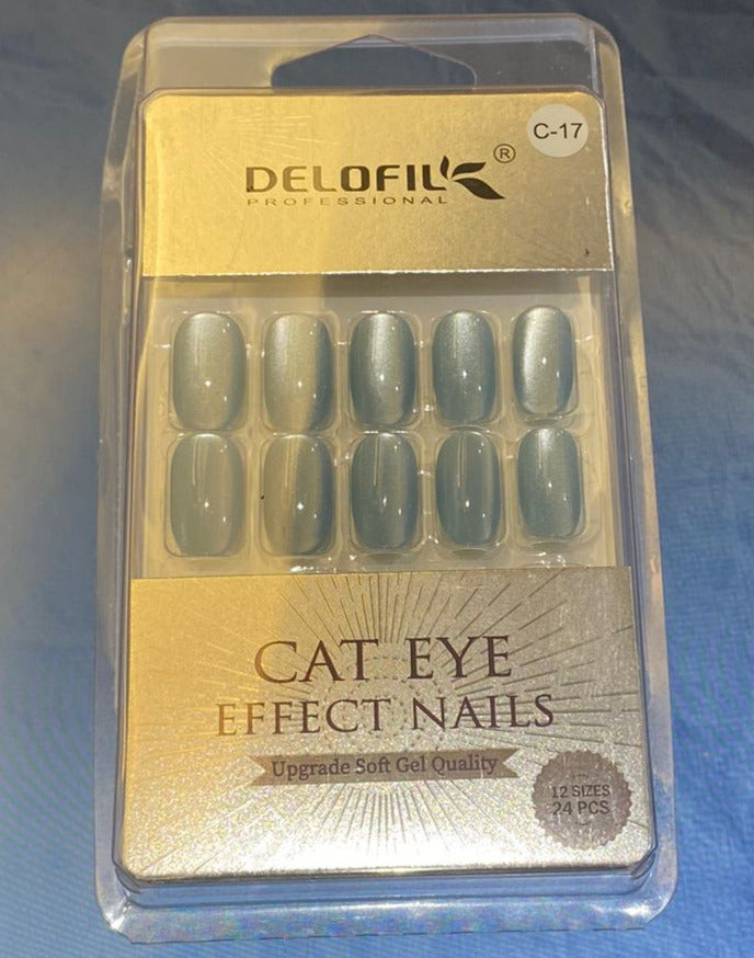 Delofil Cat Eye Artificial Nails 24 PC, C-17