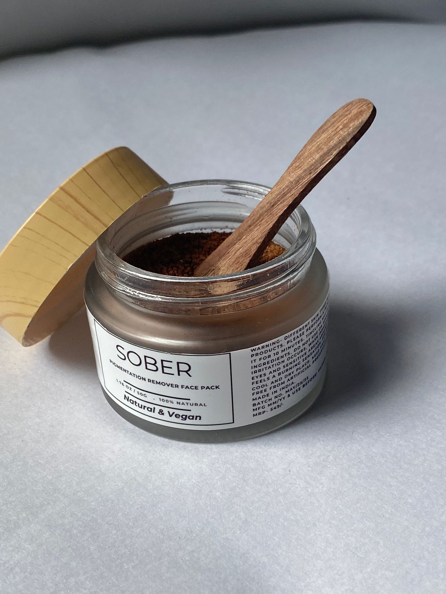 Sober Pigmentation Removal Face Pack made with 100% natural ingredients