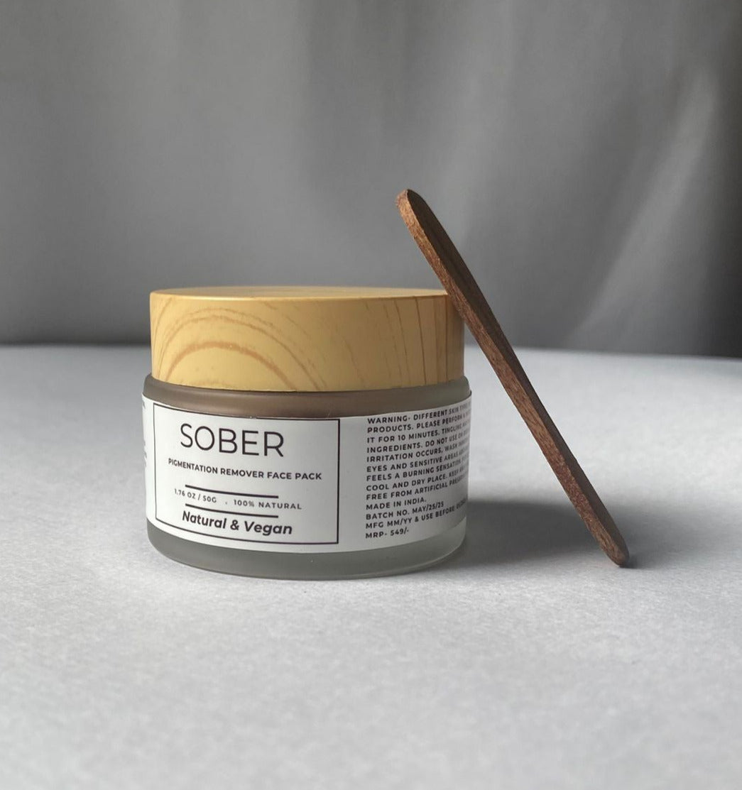 Sober Pigmentation Removal Face Pack made with 100% natural ingredients
