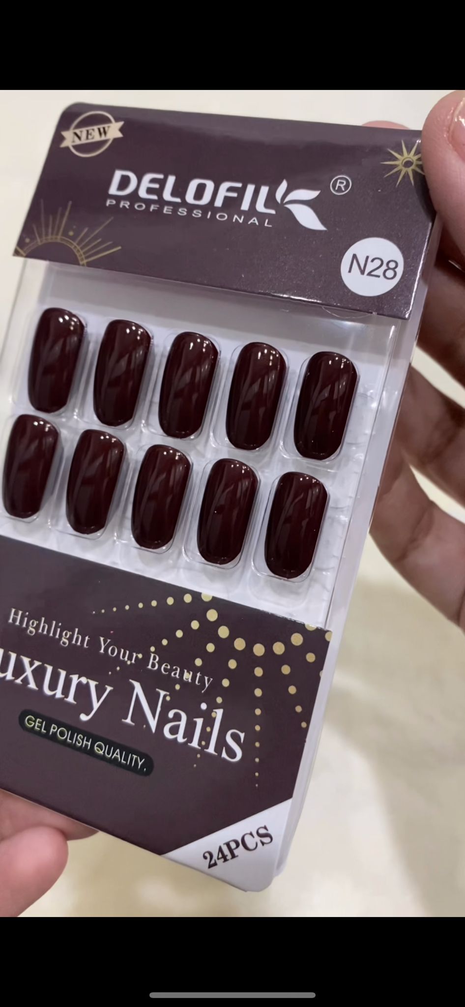 DELOFIL  PROFESSIONAL ARTIFICIAL NAILS 24PC- N28
