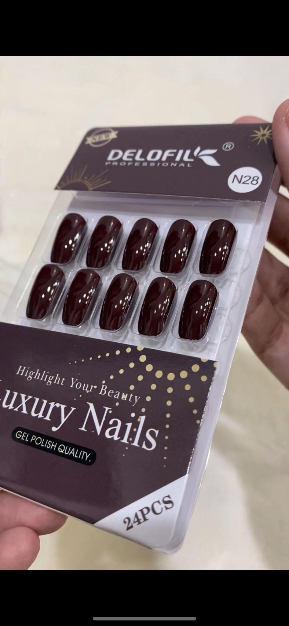 DELOFIL  PROFESSIONAL ARTIFICIAL NAILS 24PC- N28