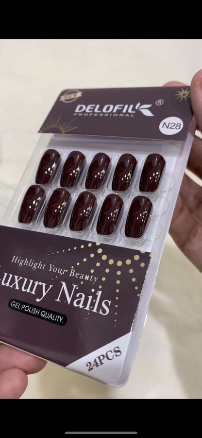 DELOFIL  PROFESSIONAL ARTIFICIAL NAILS 24PC- N28