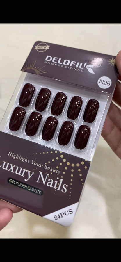 DELOFIL  PROFESSIONAL ARTIFICIAL NAILS 24PC- N28