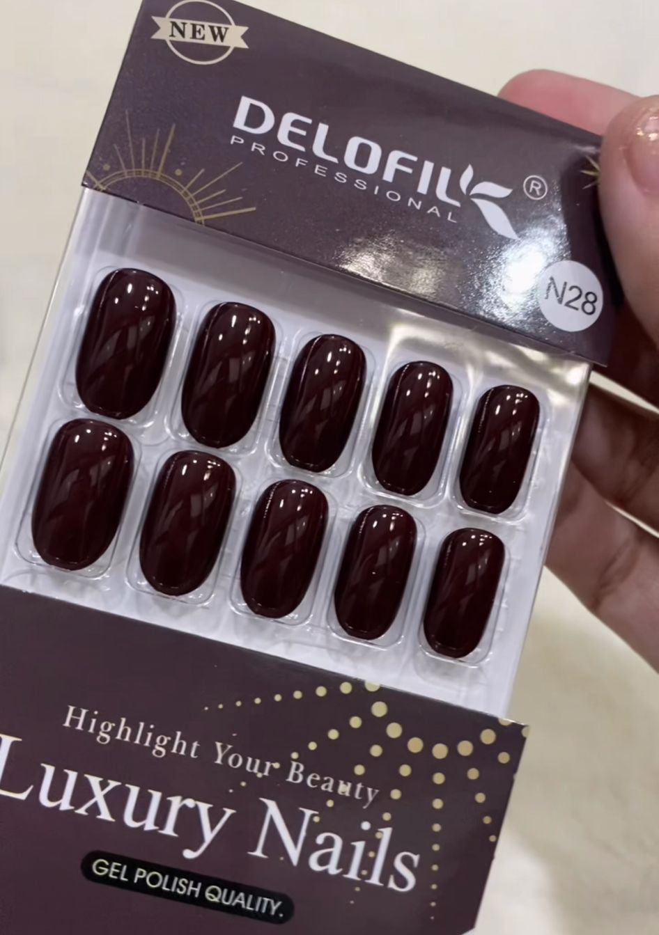 DELOFIL  PROFESSIONAL ARTIFICIAL NAILS 24PC- N28