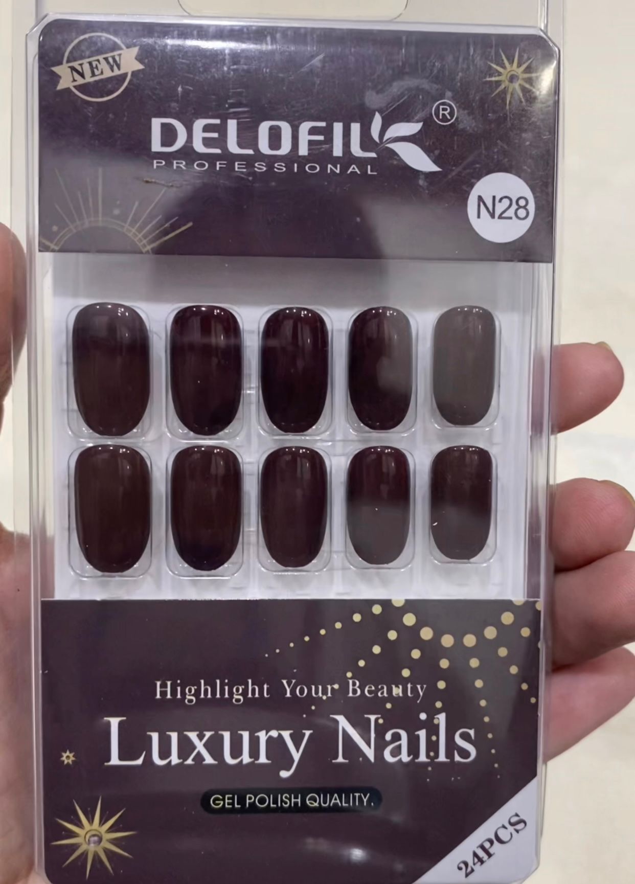 DELOFIL  PROFESSIONAL ARTIFICIAL NAILS 24PC- N28