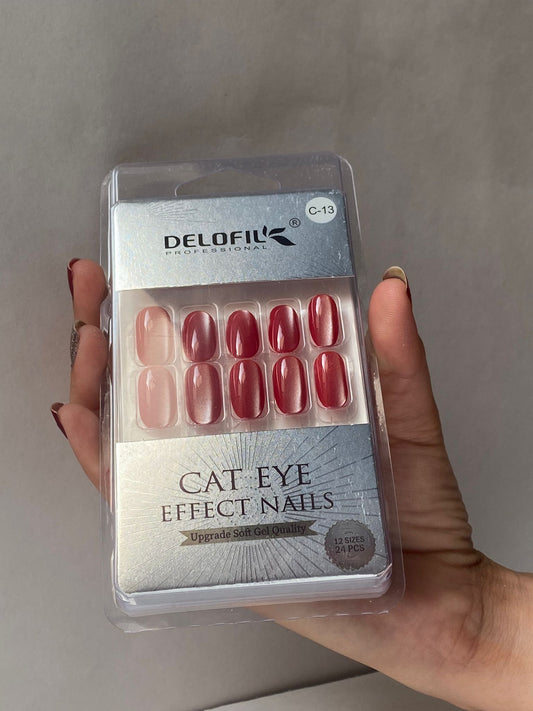 Delofil Cat Eye Artificial Nails 24 PC, C-13