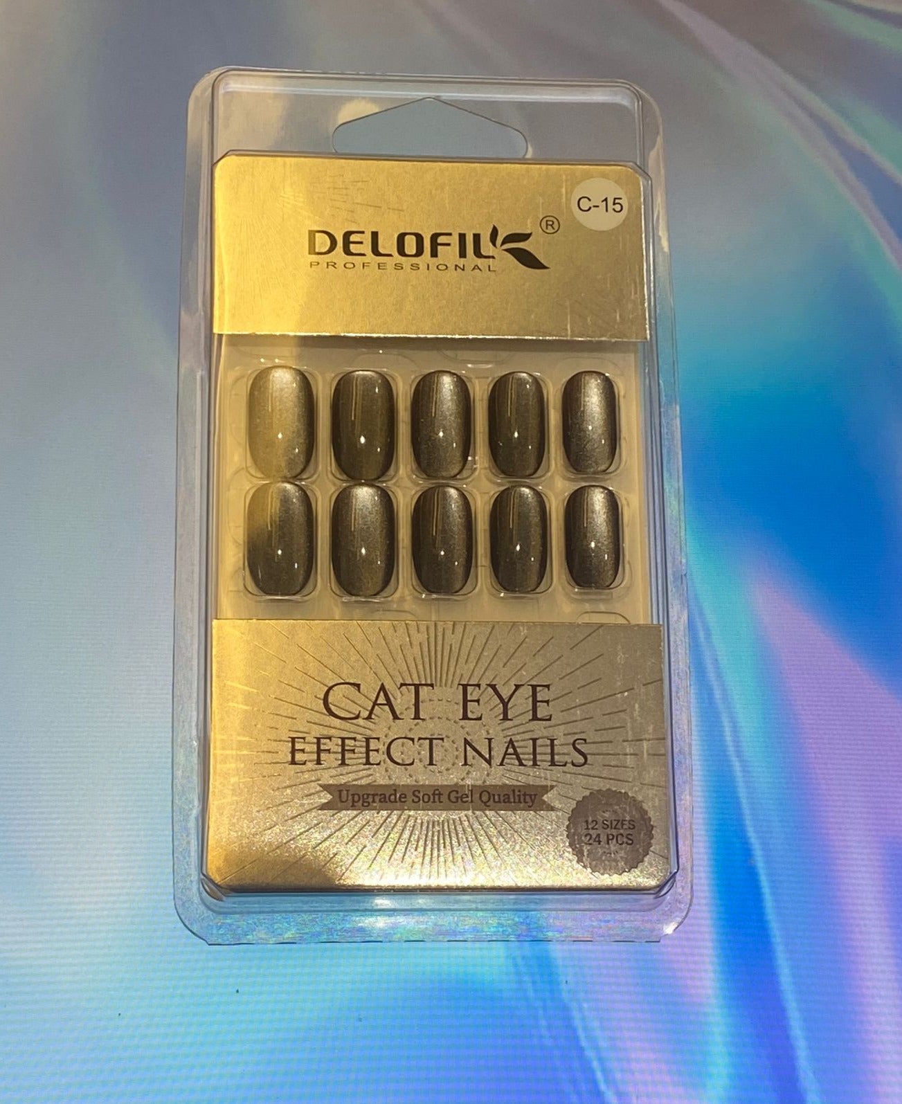 Delofil Cat Eye Artificial Nails 24 PC, C-15