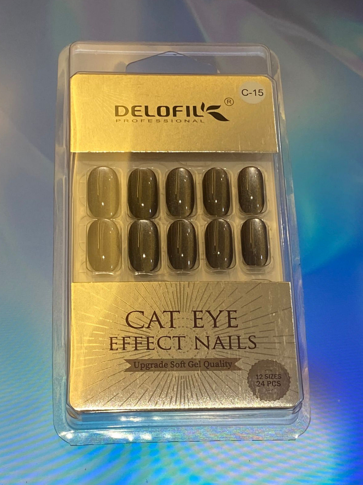 Delofil Cat Eye Artificial Nails 24 PC, C-15