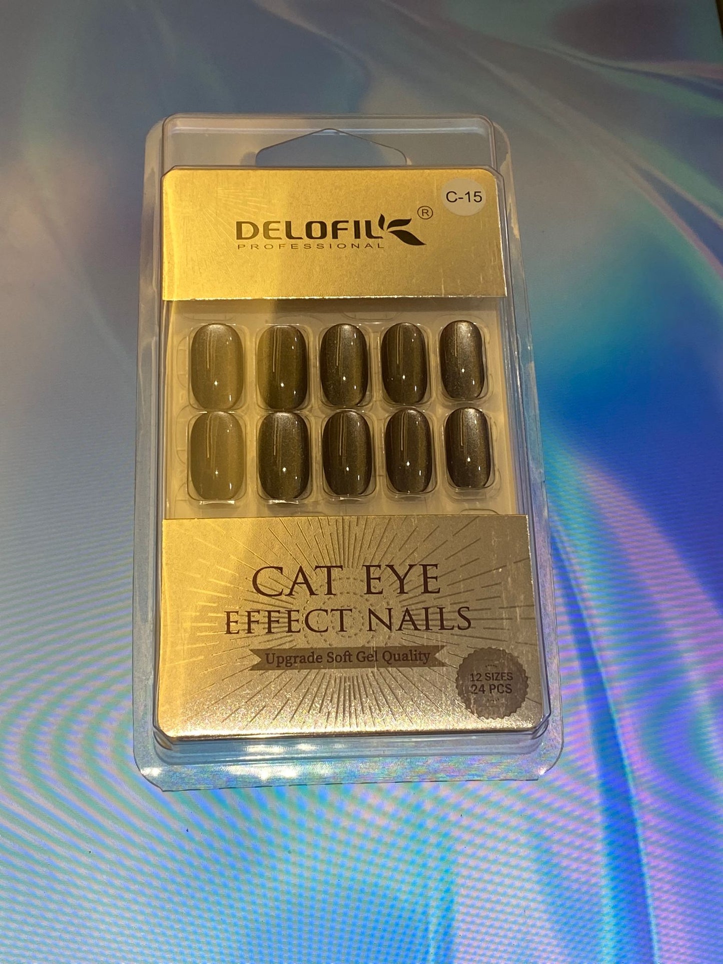 Delofil Cat Eye Artificial Nails 24 PC, C-15