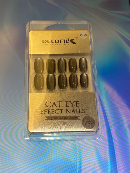 Delofil Cat Eye Artificial Nails 24 PC, C-15