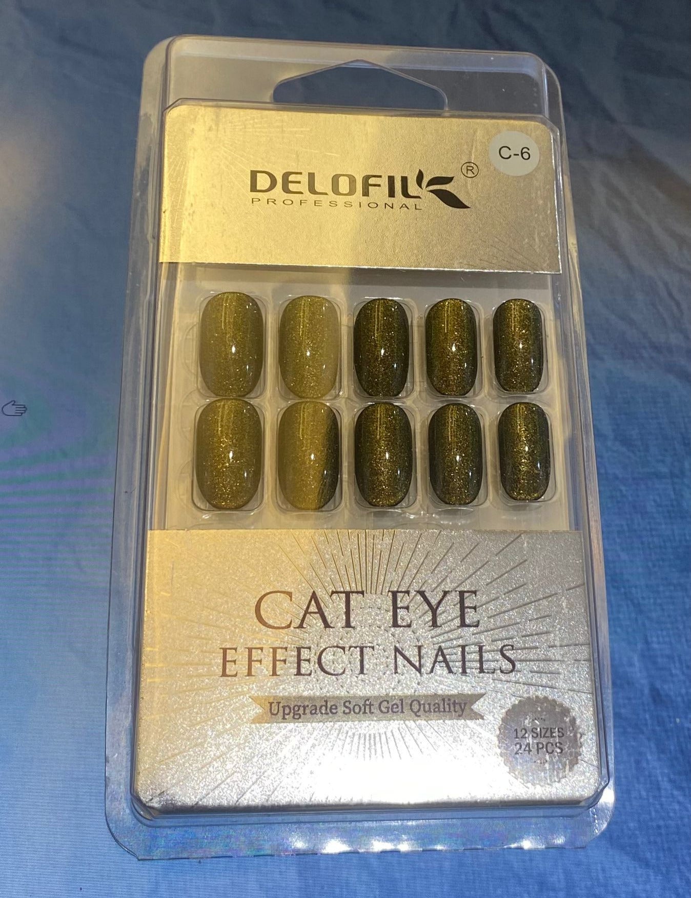 Delofil Cat Eye Artificial Nails 24 PC, C-6