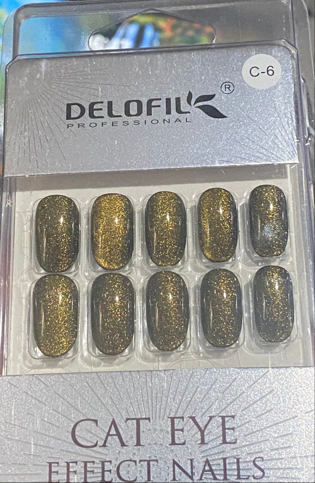 Delofil Cat Eye Artificial Nails 24 PC, C-6
