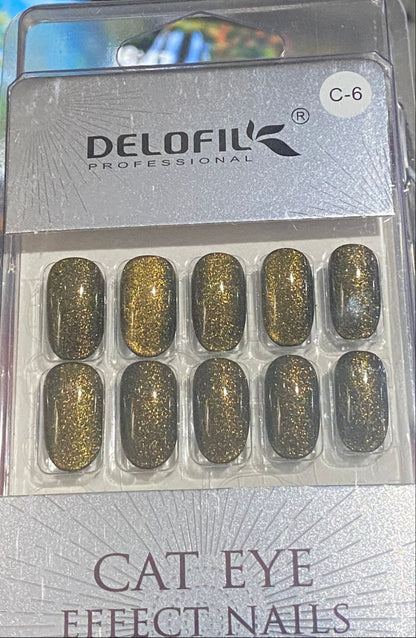 Delofil Cat Eye Artificial Nails 24 PC, C-6