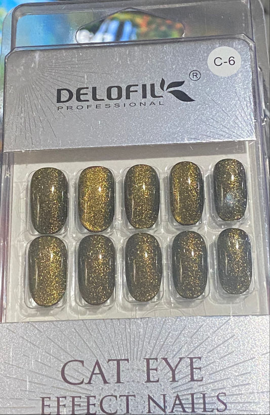 Delofil Cat Eye Artificial Nails 24 PC, C-6