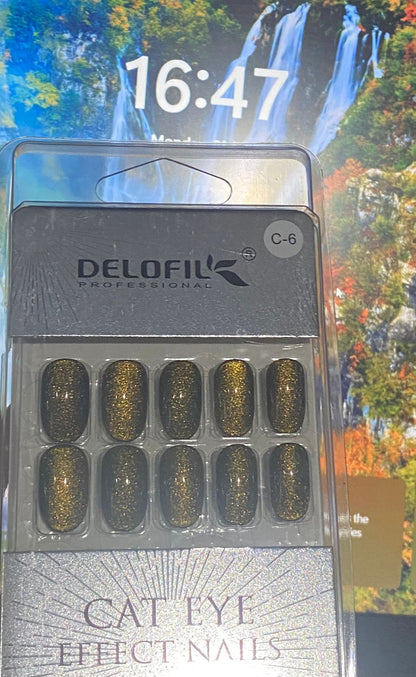 Delofil Cat Eye Artificial Nails 24 PC, C-6