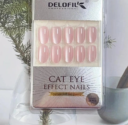Delofil Cat Eye Artificial Nails 24 PC, C-1
