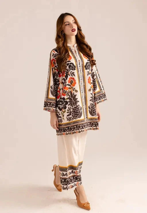 Jaipuri Kurti with Floral print Top and Palazzo set